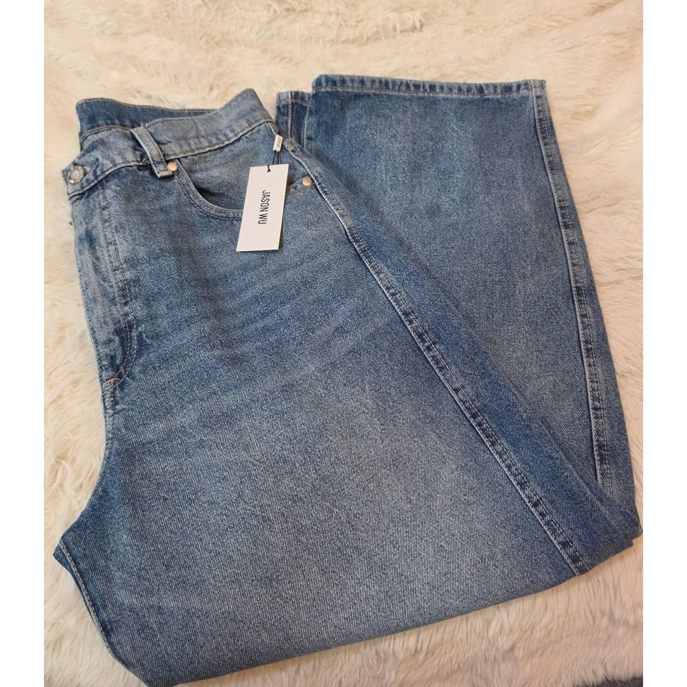 NWT Jason Wu Jaime Barrel Ankle Jeans Sz 8 / 27 Super High Rise Medium Wash